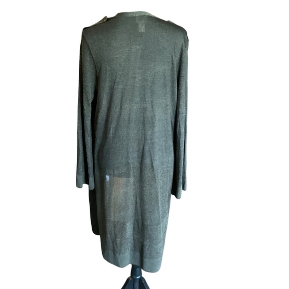 Chico’s Olive Green Long Cardigan Sweater NWT Size 2 (Large) - Picture 5 of 10